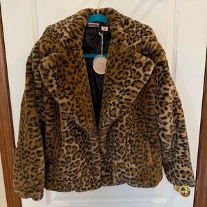 Camila Coelho NWT $185 XS/S Leopard Print Luxe Coat